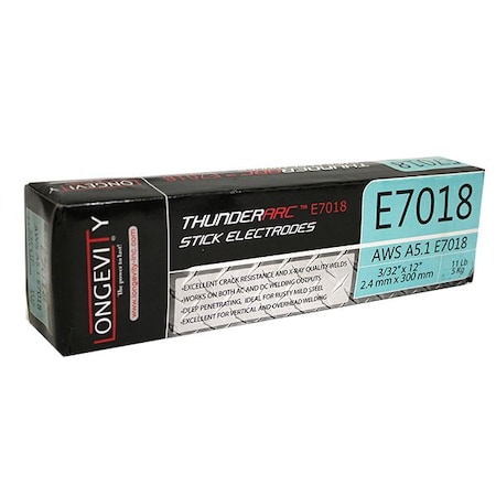 Longevity THUNDER-ARC E7018 Welding Electrodes: 3/32"(2.4mm), 11Lb Box 880333